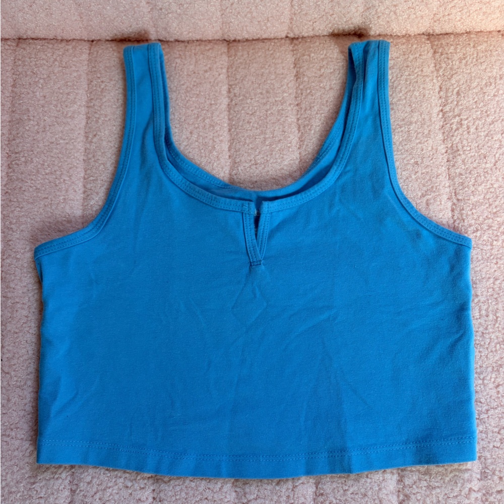 Blue Tank top Crop Top